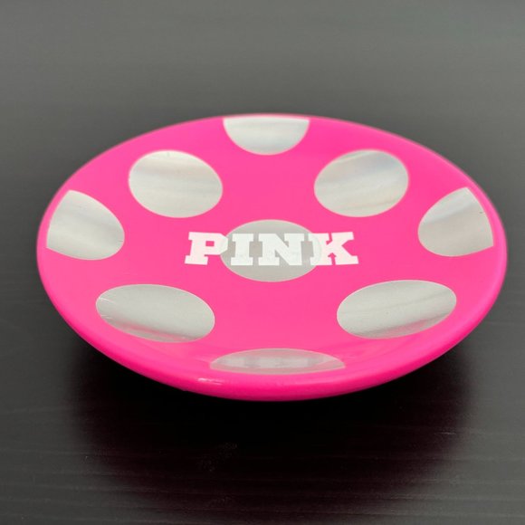 Victoria's Secret PINK Polka Dot Catch-All Dish Tray Soap Dish Trinket Holder - Picture 1 of 15